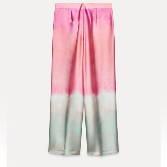 ZARA TIE DYE PRINT WIDE LEG PANTS - Picture 3 of 3